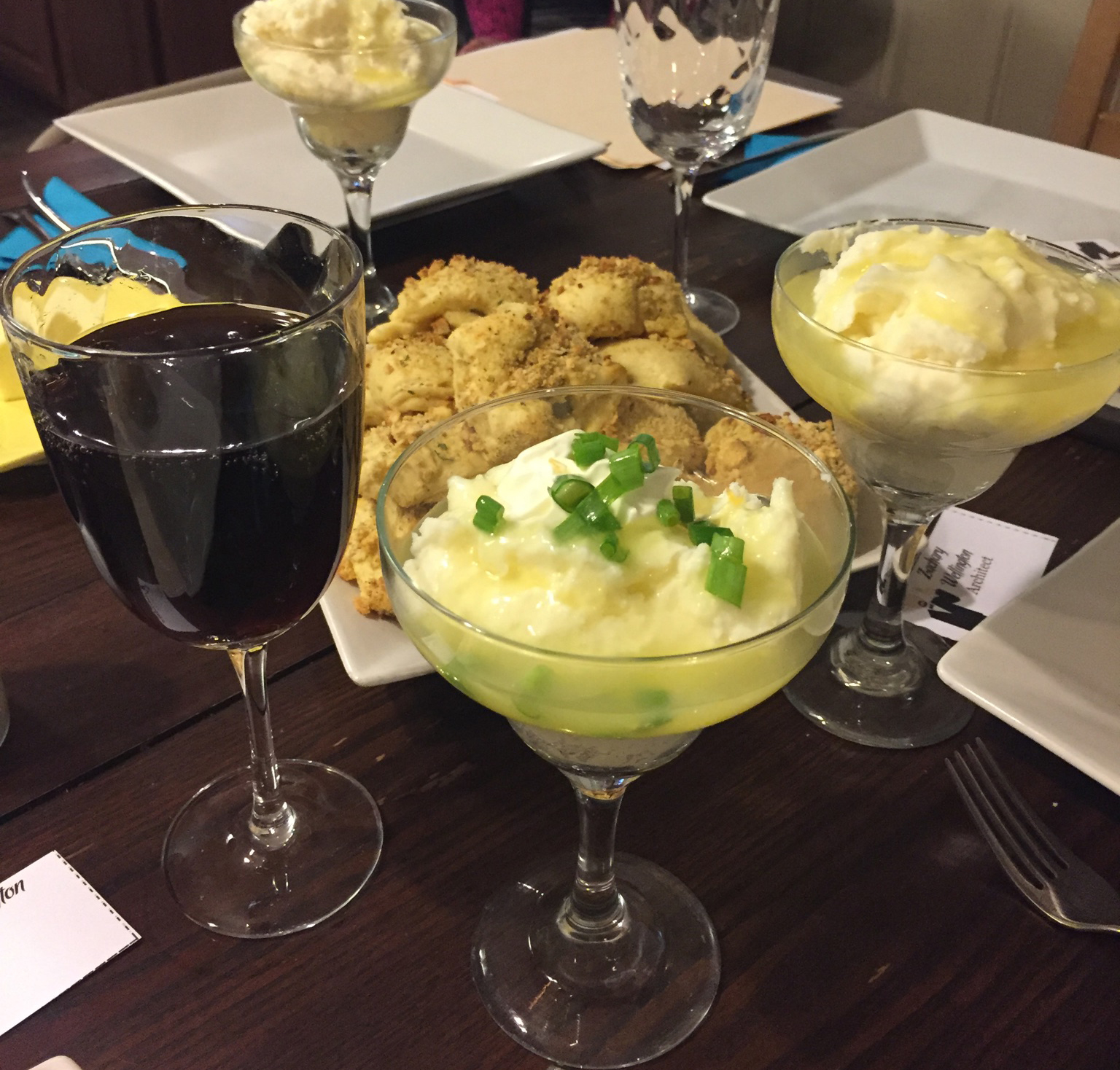 Mashed potato bar for murder mystery party