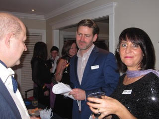 Bartender and guests.