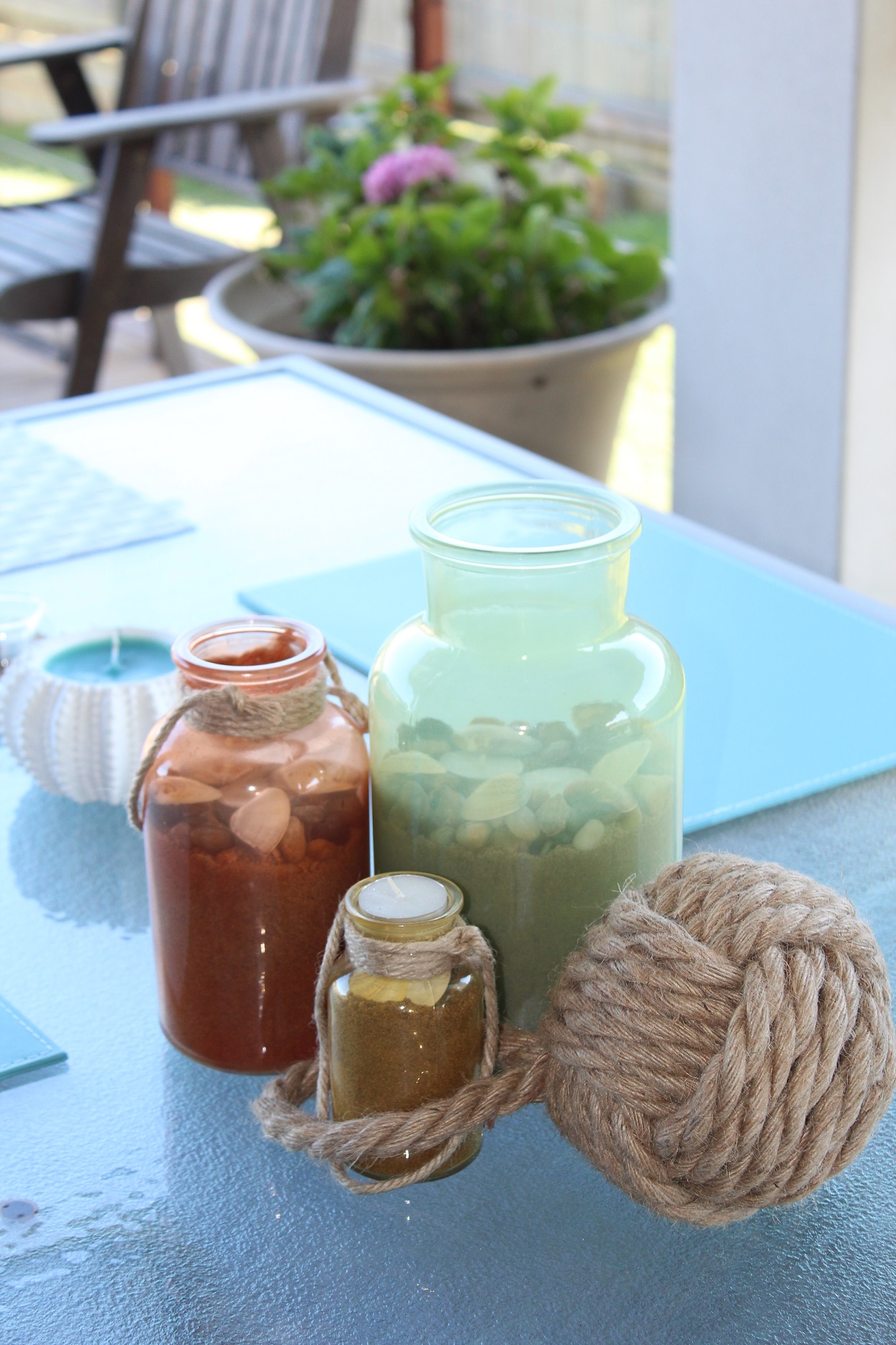 Beach themed decorations.